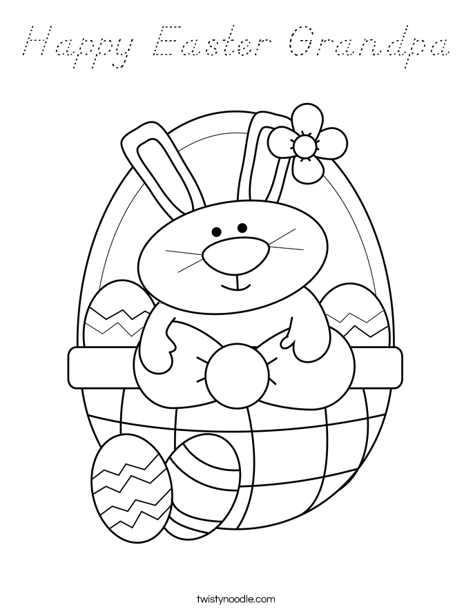 Happy Easter Grandpa Coloring Page