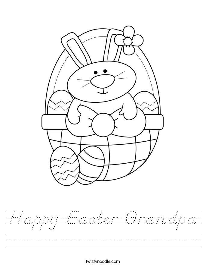 Happy Easter Grandpa Worksheet