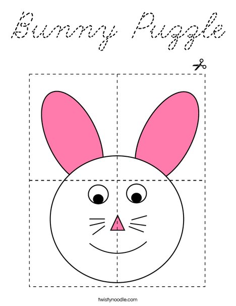Bunny Puzzle  Coloring Page