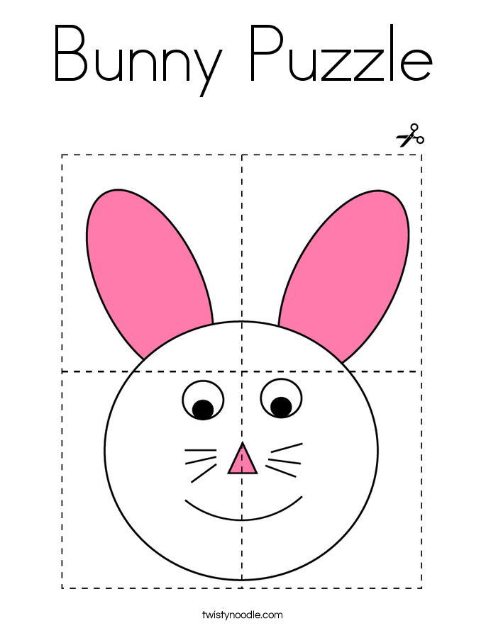 Bunny Puzzle Coloring Page