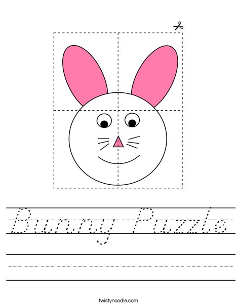 Bunny Puzzle  Worksheet