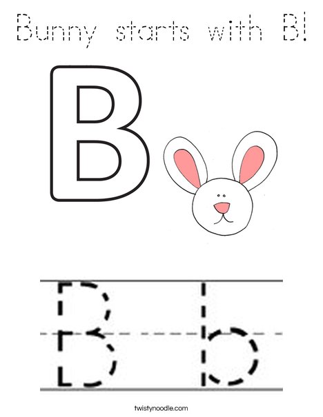 Bunny starts with B! Coloring Page