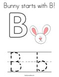 Bunny starts with B! Coloring Page