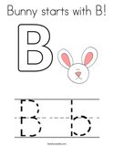 Bunny starts with B Coloring Page