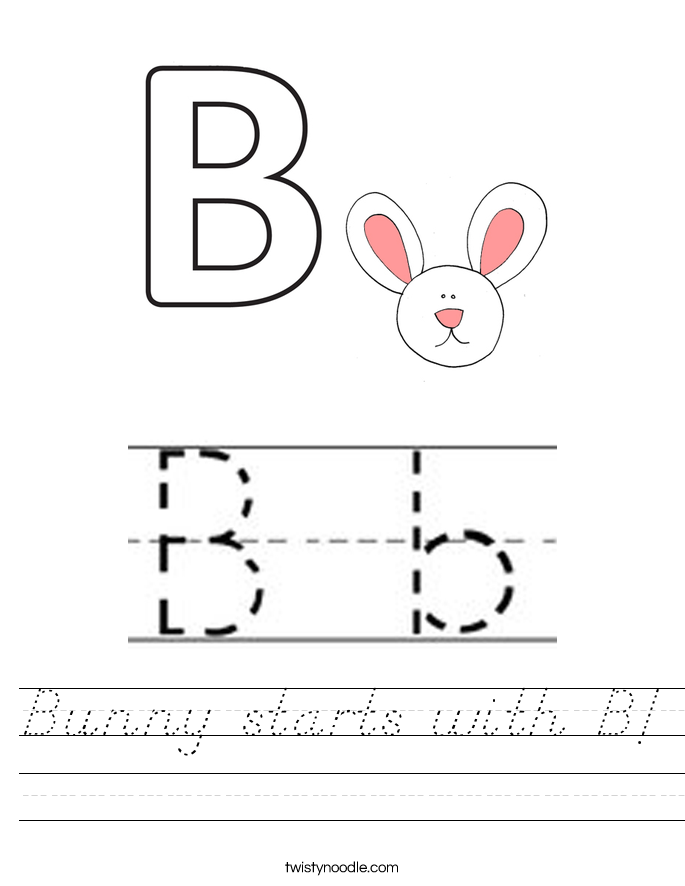 Bunny starts with B! Worksheet
