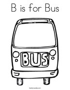 B is for Bus Coloring Page