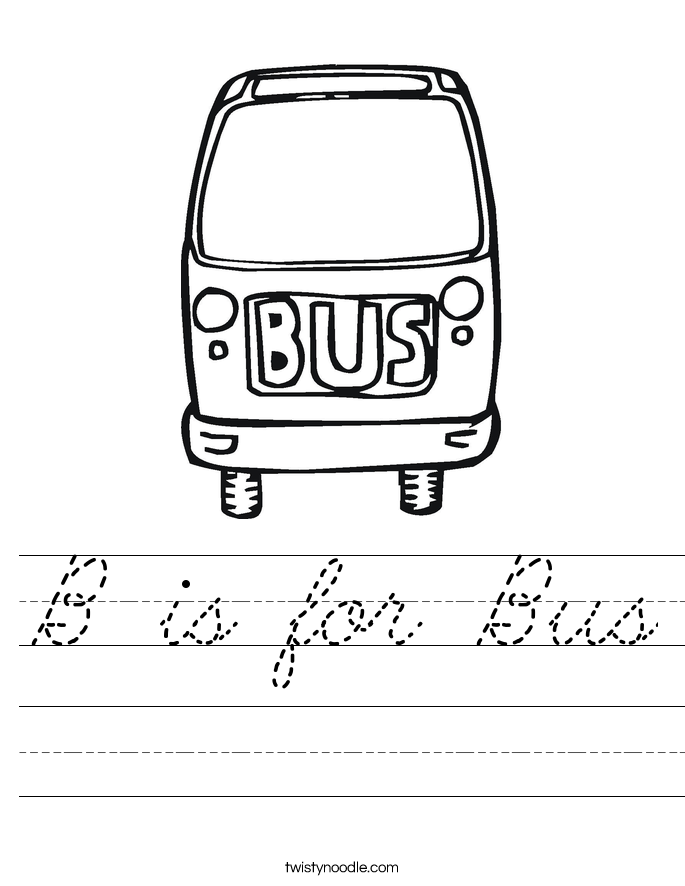 B is for Bus Worksheet