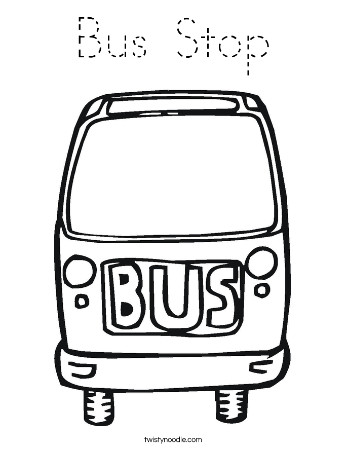 Bus Stop Coloring Page
