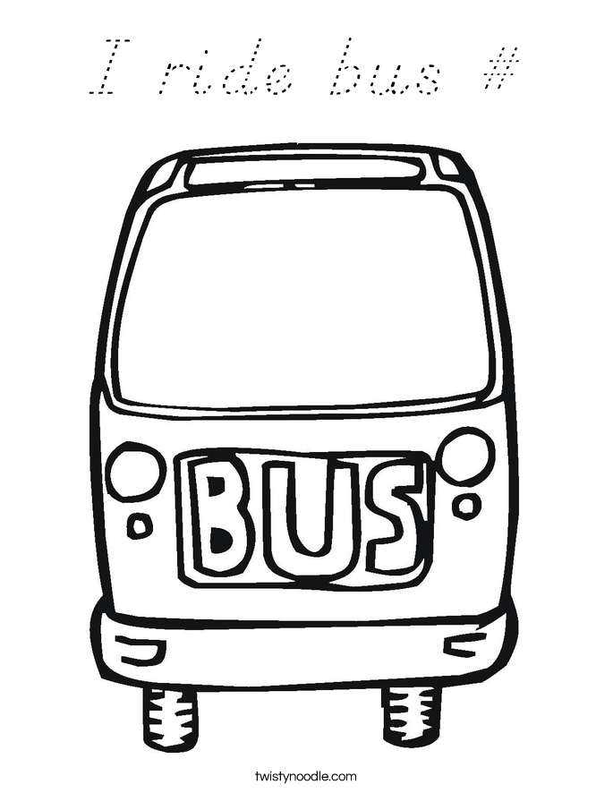 I ride bus # Coloring Page
