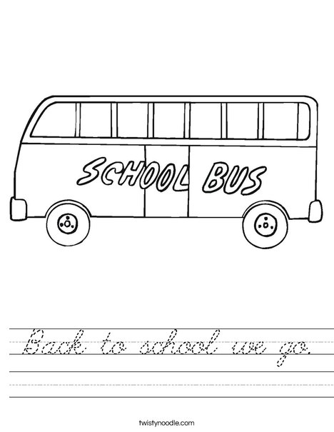 School Bus Worksheet