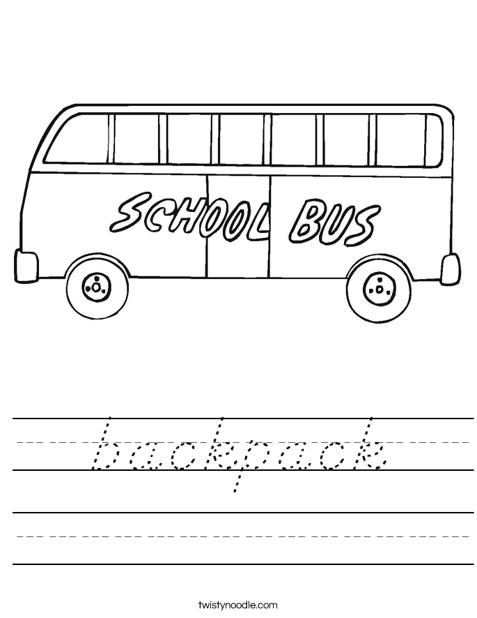 backpack Worksheet