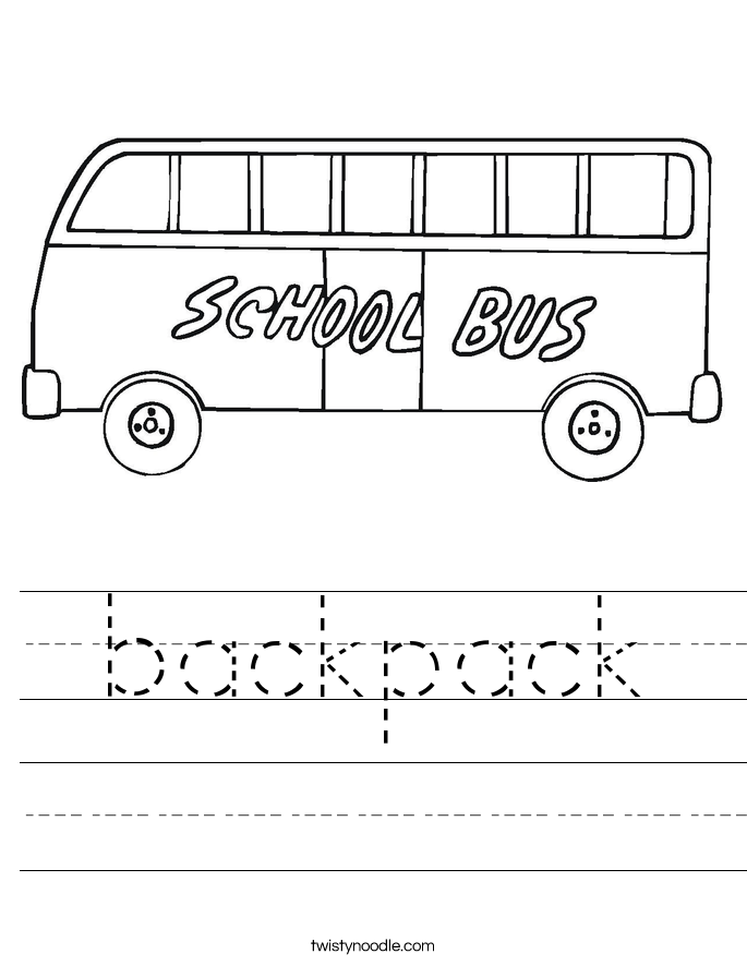 backpack Worksheet