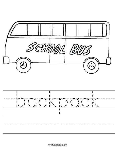 School Bus Worksheet