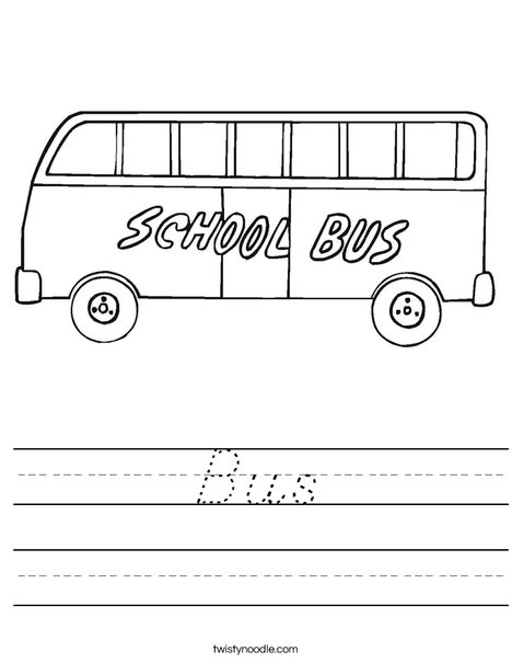School Bus Worksheet
