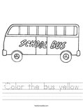 Color the bus yellow Worksheet