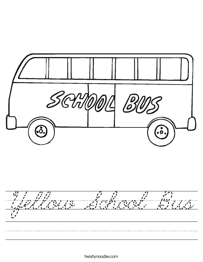Yellow School Bus Worksheet