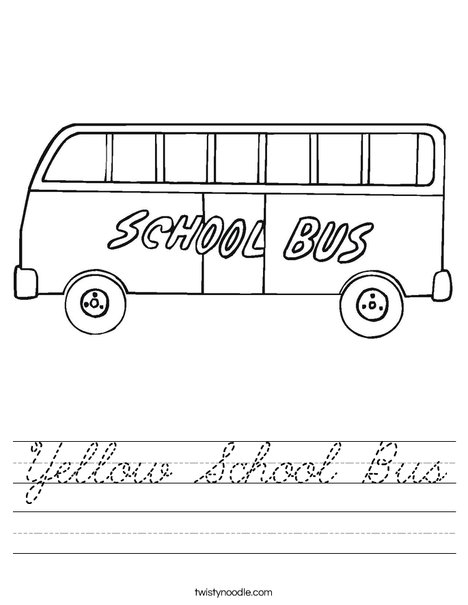 School Bus Worksheet