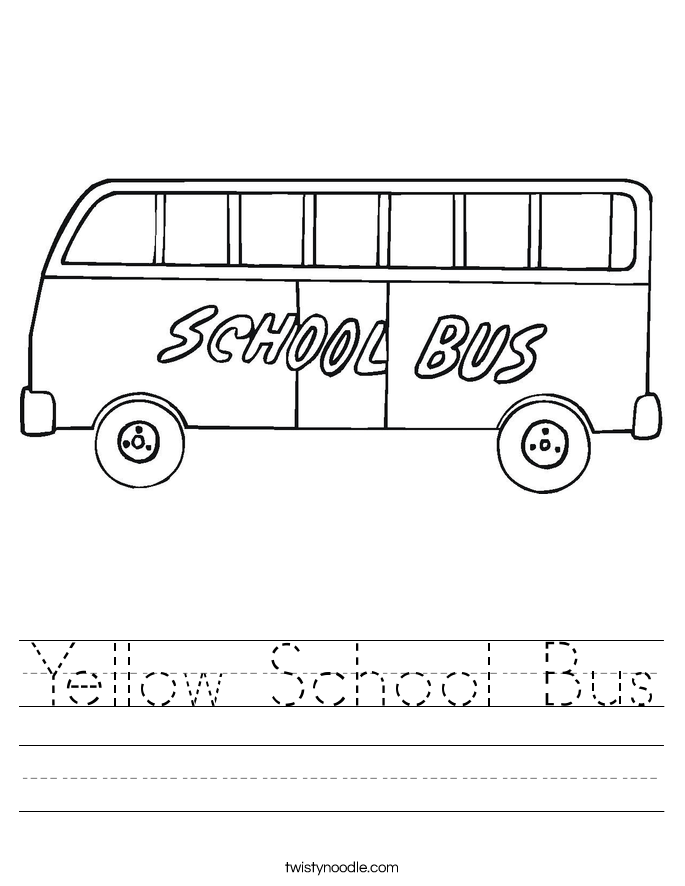 Yellow School Bus Worksheet