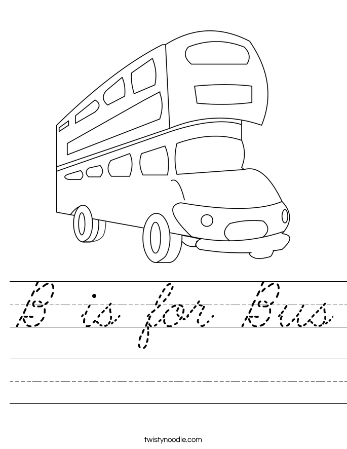 B is for Bus Worksheet