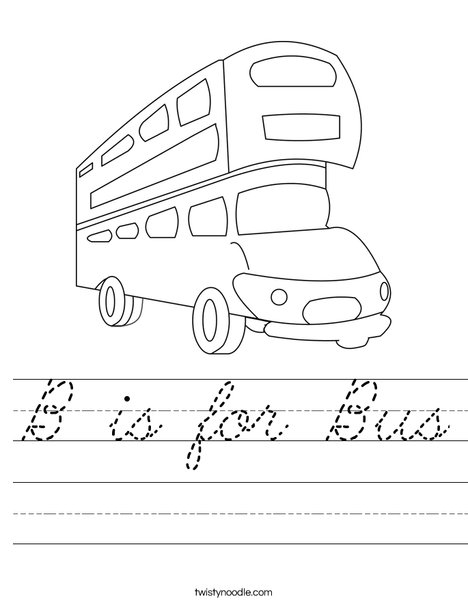 Double Decker Bus Worksheet