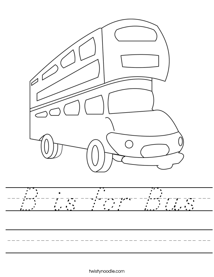 B is for Bus Worksheet