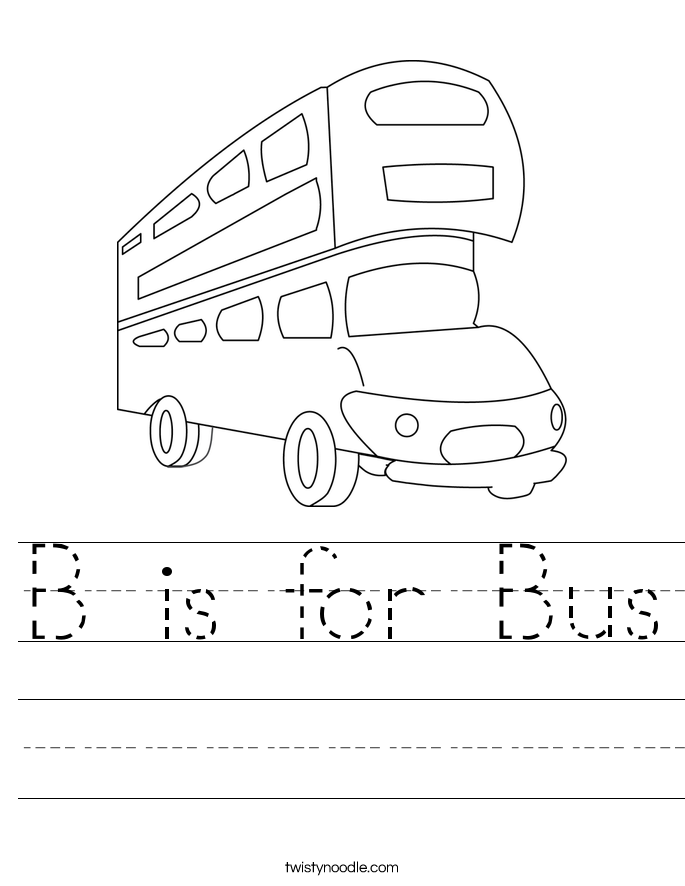 B is for Bus Worksheet