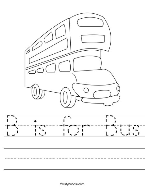 Double Decker Bus Worksheet