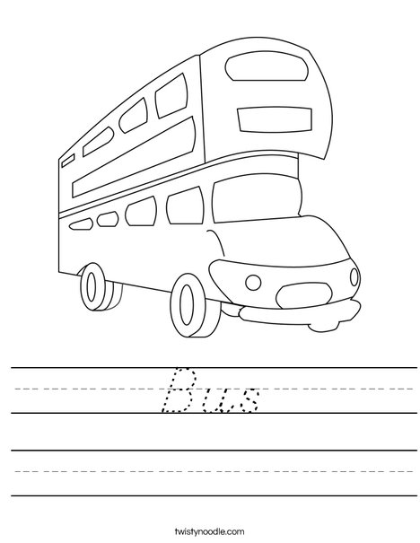 Double Decker Bus Worksheet