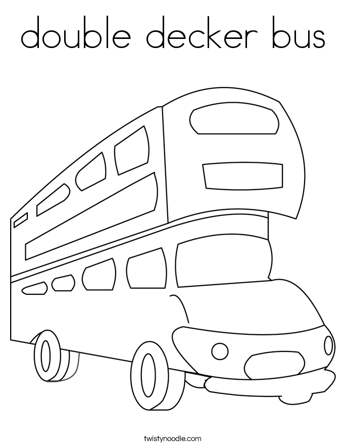 Download double decker bus Coloring Page - Twisty Noodle