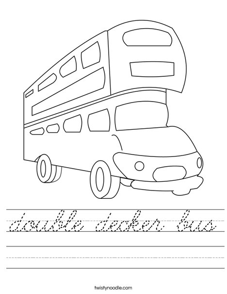 Double Decker Bus Worksheet