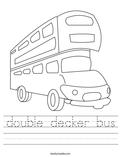  double  decker  bus  Worksheet Twisty Noodle