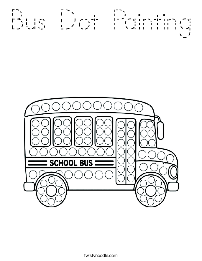Bus Dot Painting Coloring Page
