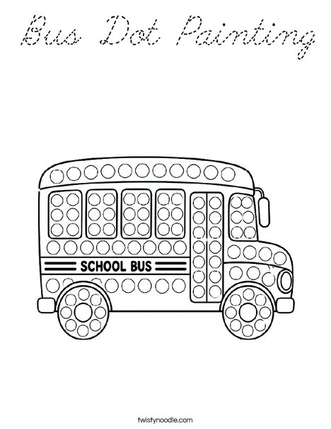 Bus Dot Painting Coloring Page