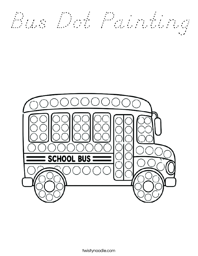 Bus Dot Painting Coloring Page