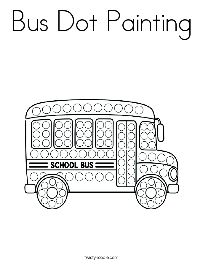 Bus Dot Painting Coloring Page