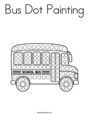 Bus Dot Painting Coloring Page