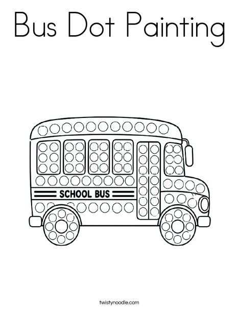 Bus Dot Painting Coloring Page