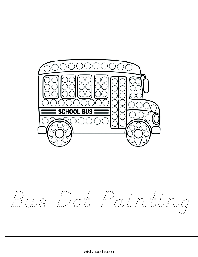 Bus Dot Painting Worksheet
