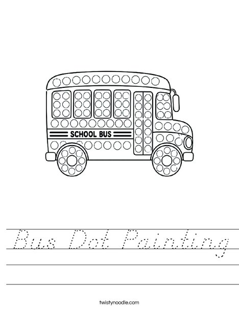 Bus Dot Painting Worksheet