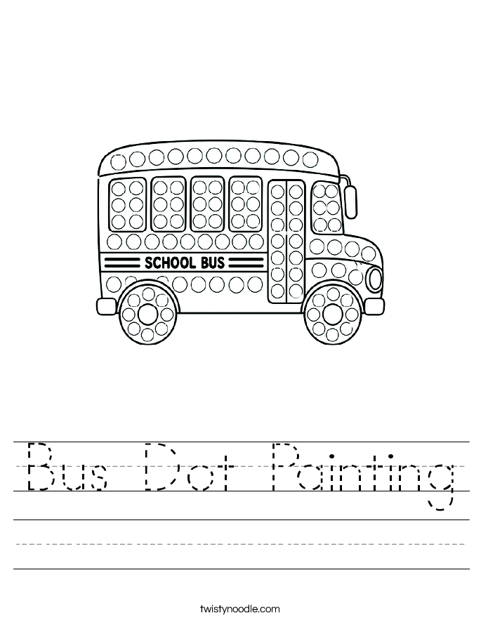 Bus Dot Painting Worksheet