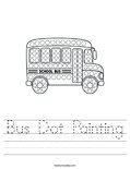Bus Dot Painting Worksheet