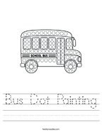 Bus Dot Painting Handwriting Sheet