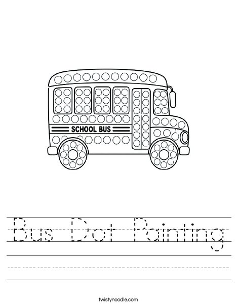 Bus Dot Painting Worksheet