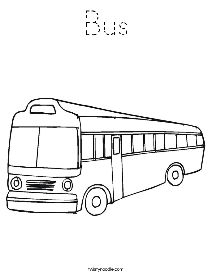 Bus Black And White Coloring Page