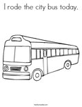 I rode the city bus today. Coloring Page