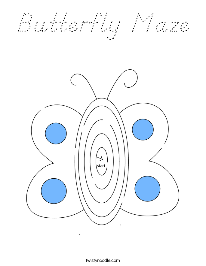 Butterfly Maze Coloring Page