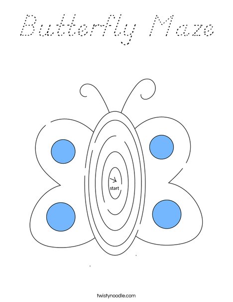 Butterflly Maze Coloring Page