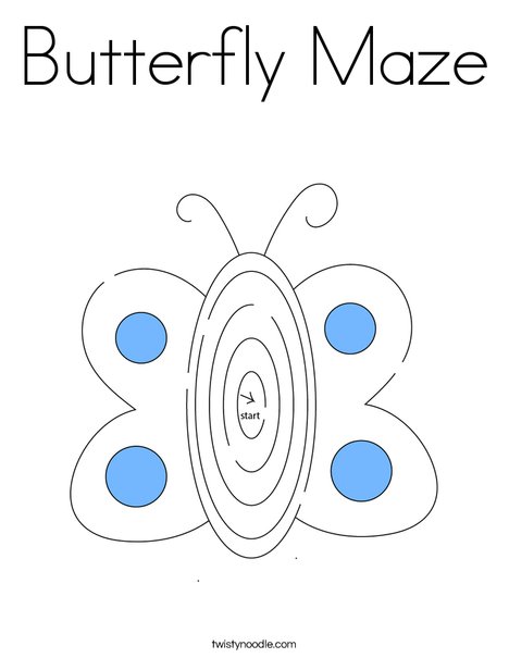 Butterflly Maze Coloring Page