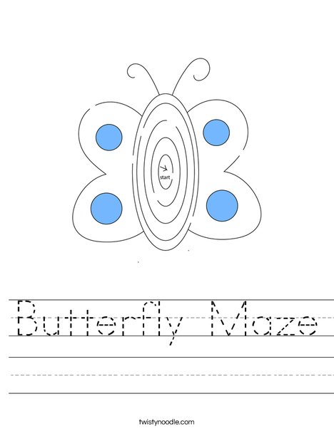 Butterflly Maze Worksheet