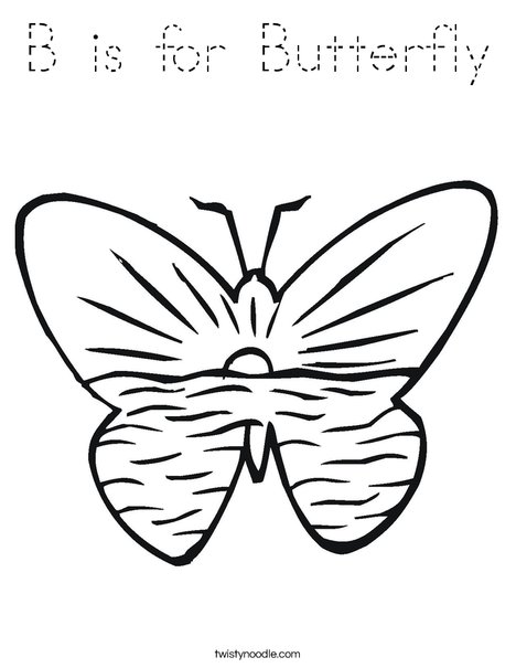 Butterfly with Ocean Coloring Page